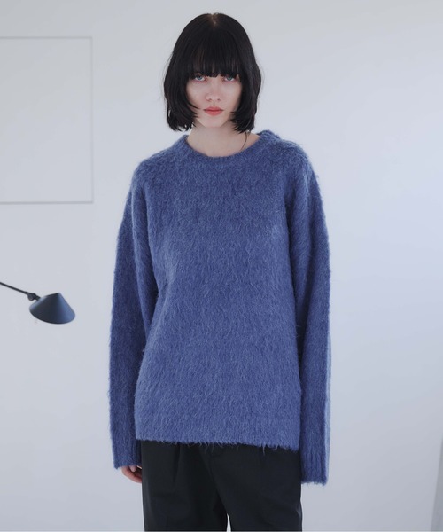 LONG SLEEVE WOOL MIXED SHAGGY KNIT / ロングスリーブウール混