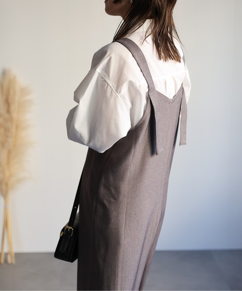 ap retro（アプレトロ）の「Iラインジップアップジャンスカ（ジャンパースカート・レディース・ブラック/チャコールグレー/グレー/ベージュ・FREE）」の13枚目の写真