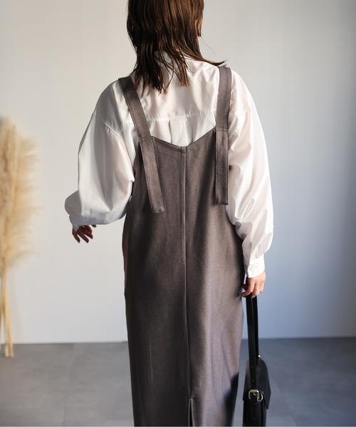 ap retro（アプレトロ）の「Iラインジップアップジャンスカ（ジャンパースカート・レディース・ブラック/チャコールグレー/グレー/ベージュ・FREE）」の17枚目の写真