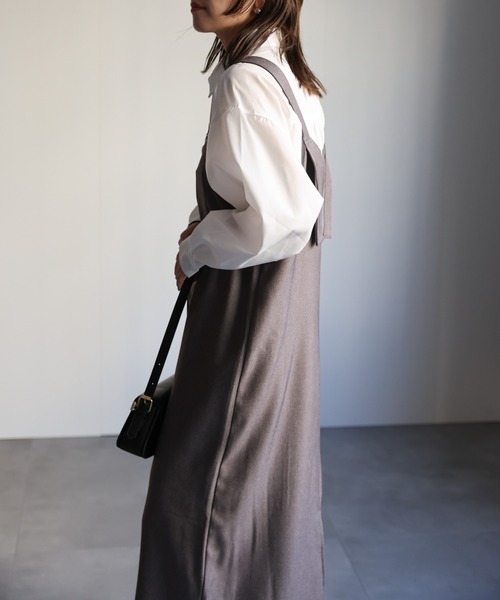 ap retro（アプレトロ）の「Iラインジップアップジャンスカ（ジャンパースカート・レディース・ブラック/チャコールグレー/グレー/ベージュ・FREE）」の16枚目の写真