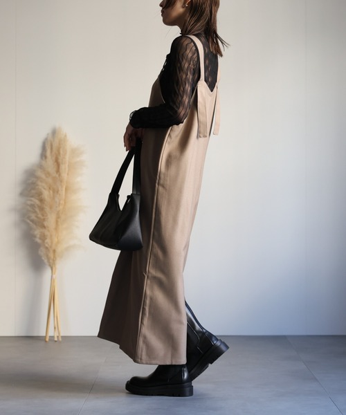 ap retro（アプレトロ）の「Iラインジップアップジャンスカ（ジャンパースカート・レディース・ブラック/チャコールグレー/グレー/ベージュ・FREE）」の20枚目の写真