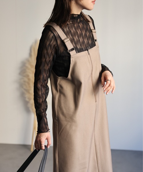 セール】Iラインジップアップジャンスカ（ジャンパースカート）｜ap