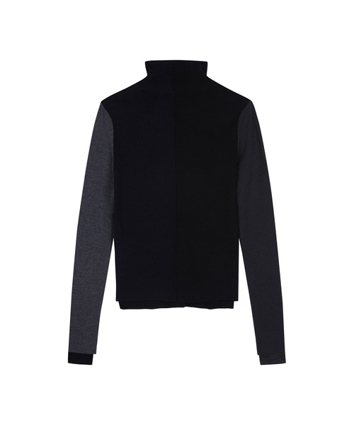 JNBY（ジェーエヌビーワイ）の「Spliced Ribbed High-neck Sweater（ニット/セーター・レディース・レッド/グレー/ブラック・38/36/40）」の14枚目の写真