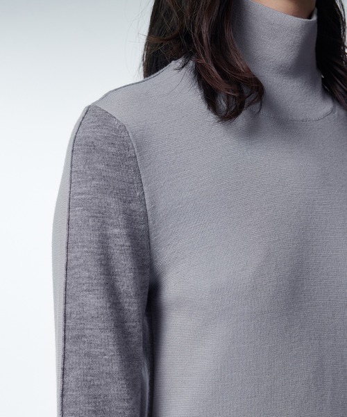 JNBY（ジェーエヌビーワイ）の「Spliced Ribbed High-neck Sweater（ニット/セーター・レディース・レッド/グレー/ブラック・38/36/40）」の18枚目の写真