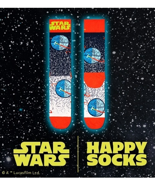 Happy Socks（ハッピーソックス）の「【Limited】Happy Socks × Star Wars Death Star クルーソックス 14231016（ソックス/靴下・レディース・ブラック・M/L）」の4枚目の写真
