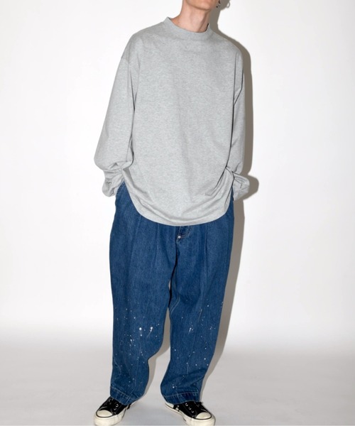 SUPERTHANKS(スーパーサンクス)の「無地オーバーサイズ コットン ロングTシャツ(ユニセックス)Refined L/S T-shirt(Tシャツ/カットソー・メンズ・ホワイト/アッシュグレー/ライトカーキ/ブラック・L/M/S)」の16枚目の写真
