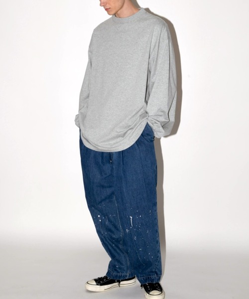 SUPERTHANKS(スーパーサンクス)の「無地オーバーサイズ コットン ロングTシャツ(ユニセックス)Refined L/S T-shirt(Tシャツ/カットソー・メンズ・ホワイト/アッシュグレー/ライトカーキ/ブラック・L/M/S)」の17枚目の写真