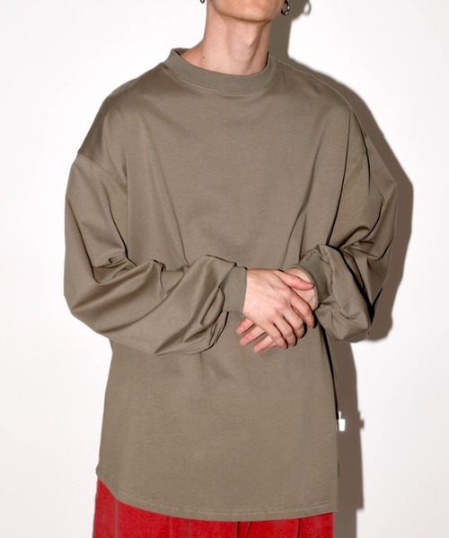 セール】無地オーバーサイズ コットン ロングTシャツ（ユニ