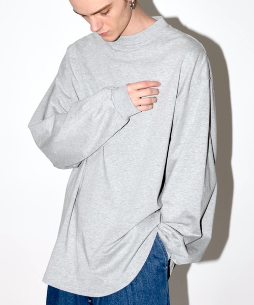 SUPERTHANKS（スーパーサンクス）の「無地オーバーサイズ コットン ロングTシャツ（ユニセックス）Refined L/S T-shirt（Tシャツ/カットソー・メンズ・ホワイト/アッシュグレー/ライトカーキ/ブラック・L/M/S）」の15枚目の写真