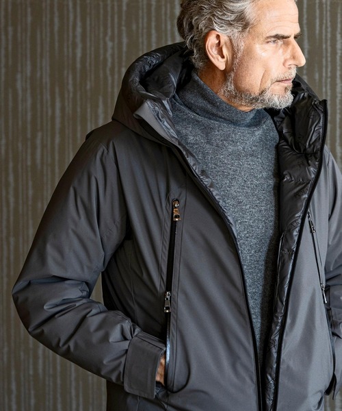 AKM Contemporary（エイケイエムコンテンポラリー）の「【WEB・直営店限定】AKM Contemporary(エイケイエムコンテンポラリー)ダブルフードダウンジャケット（ダウンジャケット/コート・メンズ・ブラック/チャコール/カーキ・S/M/L/XL/XXL）」の16枚目の写真