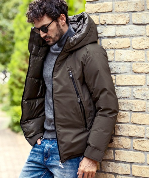 AKM Contemporary（エイケイエムコンテンポラリー）の「【WEB・直営店限定】AKM Contemporary(エイケイエムコンテンポラリー)ダブルフードダウンジャケット（ダウンジャケット/コート・メンズ・ブラック/チャコール/カーキ・S/M/L/XL/XXL）」の19枚目の写真