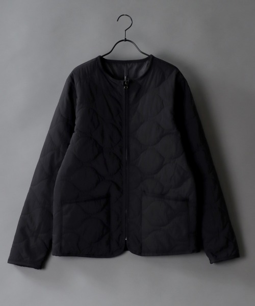 SITRY（シトリー）の「65/35 ripstop fiber down jacket/ナイロン リップストップ キルティング ファイバーダウンジャケット（ノーカラージャケット・メンズ・カーキ/ベージュ/ブラック・XL/L/M）」の2枚目の写真