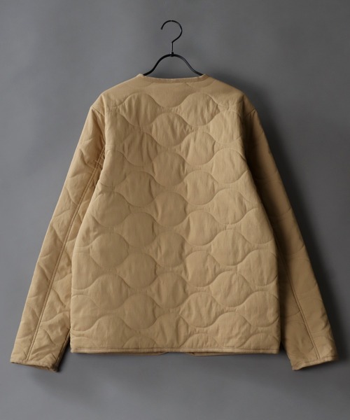 SITRY（シトリー）の「65/35 ripstop fiber down jacket/ナイロン リップストップ キルティング ファイバーダウンジャケット（ノーカラージャケット・メンズ・カーキ/ベージュ/ブラック・XL/L/M）」の8枚目の写真