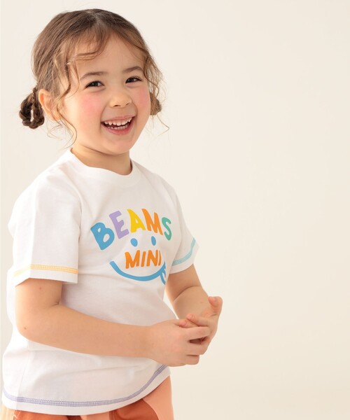 BEAMS mini(ビームスミニ)の「BEAMS mini / スマイル ロゴ Tシャツ 24SS(90~130cm)(Tシャツ/カットソー・キッズ・パープル系その他4/ケリーグリーン/ネイビー/オフホワイト・110/100/130/120/90)」の2枚目の写真