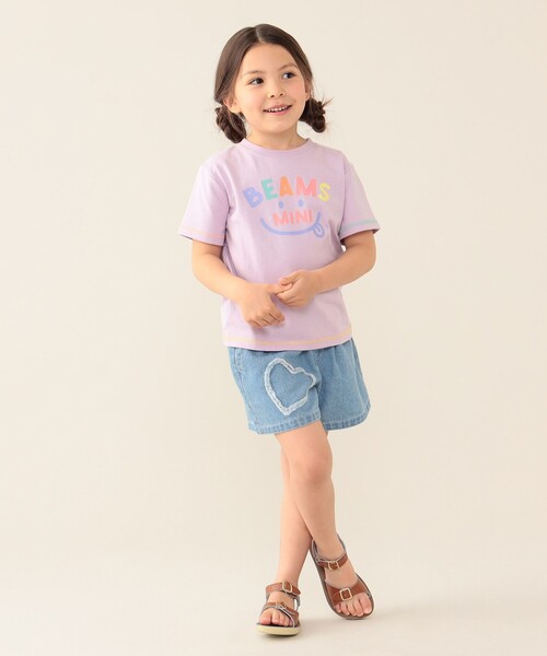 BEAMS mini(ビームスミニ)の「BEAMS mini / スマイル ロゴ Tシャツ 24SS(90~130cm)(Tシャツ/カットソー・キッズ・パープル系その他4/ケリーグリーン/ネイビー/オフホワイト・110/100/130/120/90)」の14枚目の写真