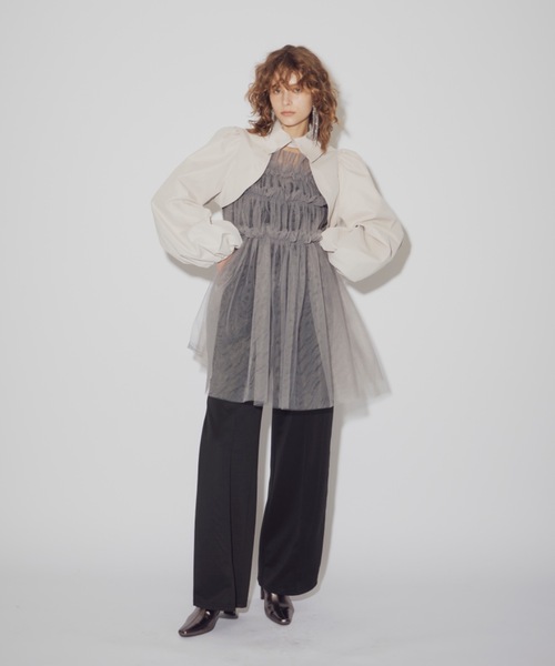 LA BELLE ETUDE　ボリュームギャザーフリルチュールキャミソール LA BELLE ETUDE ボリュームギャザーフリルチュールキャミソール