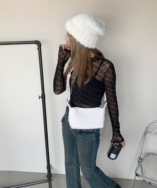 non-hedge(ノンヘッジ)の「シャギーニット帽(ニットキャップ/ビーニー・レディース・ホワイト/グレー/ブラック/ブラウン・FREE)」の16枚目の写真