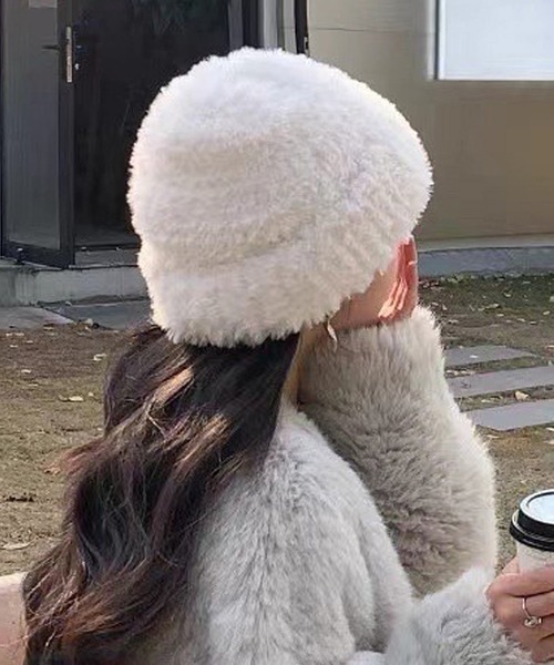 non-hedge(ノンヘッジ)の「シャギーニット帽(ニットキャップ/ビーニー・レディース・ホワイト/グレー/ブラック/ブラウン・FREE)」の19枚目の写真