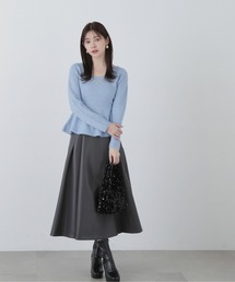 PROPORTION BODY DRESSING | フェイクレザーフレアスカート / 1214120001(スカート)