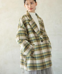 ELENCARE DUE | ・ELENCARE　DUE　シャギーチェックミドルコート(その他アウター)