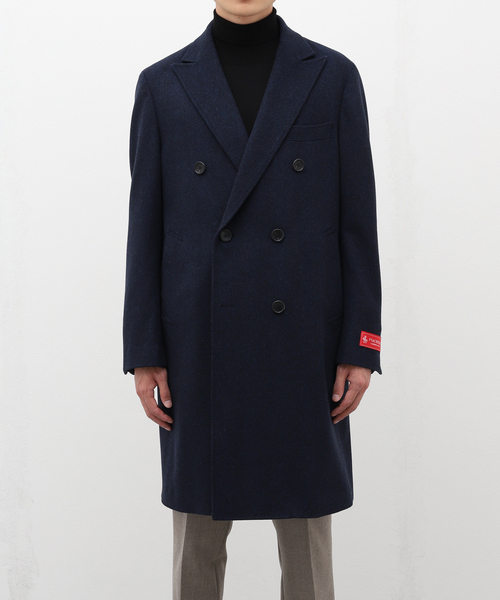 PIACENZA（ピアチェンツァ）の「【PIACENZA / ピアチェンツァ】ウール/カシミヤ ダブル チェスターコート（チェスターコート・メンズ・ネイビー・44/42/46/50/48）」の3枚目の写真