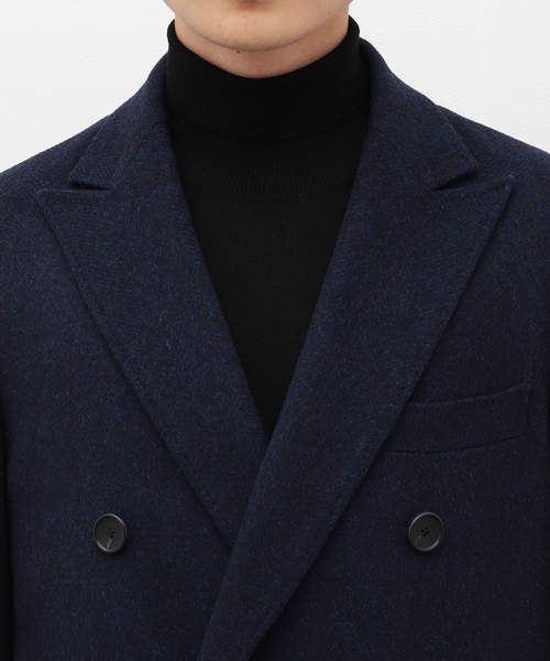 PIACENZA（ピアチェンツァ）の「【PIACENZA / ピアチェンツァ】ウール/カシミヤ ダブル チェスターコート（チェスターコート・メンズ・ネイビー・44/42/46/50/48）」の6枚目の写真