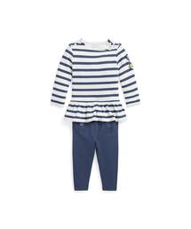 POLO RALPH LAUREN CHILDRENSWEAR（ポロ ラルフ ローレン チルドレンズウェア）の「ストライプド ジャージー Tシャツ & レギンス セット（その他ベビーウェア・キッズ）」