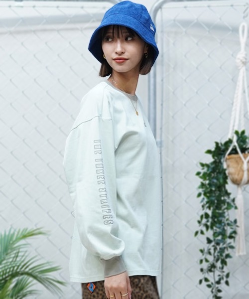 adidas(アディダス)の「adidas/アディダス ロンT オーバーサイズ クルーネック ルーズフィット JSY07(Tシャツ/カットソー・レディース・ホワイト/ミント/ダークグレー・XL/L/M)」の17枚目の写真