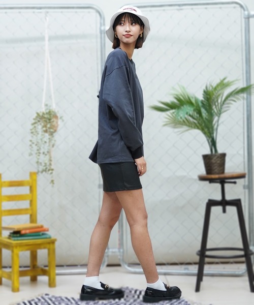 adidas(アディダス)の「adidas/アディダス ロンT オーバーサイズ クルーネック ルーズフィット JSY07(Tシャツ/カットソー・レディース・ホワイト/ミント/ダークグレー・XL/L/M)」の4枚目の写真