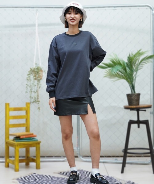 adidas(アディダス)の「adidas/アディダス ロンT オーバーサイズ クルーネック ルーズフィット JSY07(Tシャツ/カットソー・レディース・ホワイト/ミント/ダークグレー・XL/L/M)」の14枚目の写真