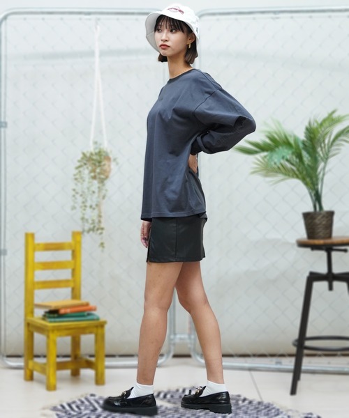 adidas(アディダス)の「adidas/アディダス ロンT オーバーサイズ クルーネック ルーズフィット JSY07(Tシャツ/カットソー・レディース・ホワイト/ミント/ダークグレー・XL/L/M)」の5枚目の写真