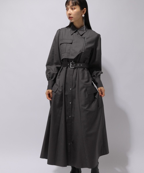 HARE（ハレ）の「カーゴライクジップワンピース(HARE)（シャツ