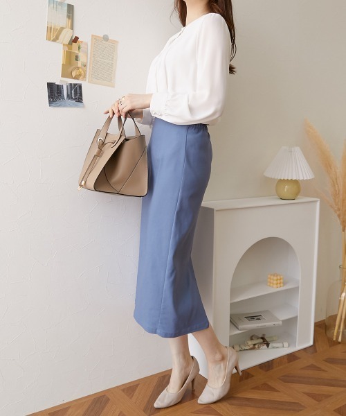 nissen（ニッセン）の「やわらかストレッチ素材　動けるタイトスカート（スカート・レディース・ロイヤルブルー/ブラウン/ライトベージュ/ブラック/ネイビー/マスタード/ブルー/カーキ・L/LL/M/S）」の14枚目の写真