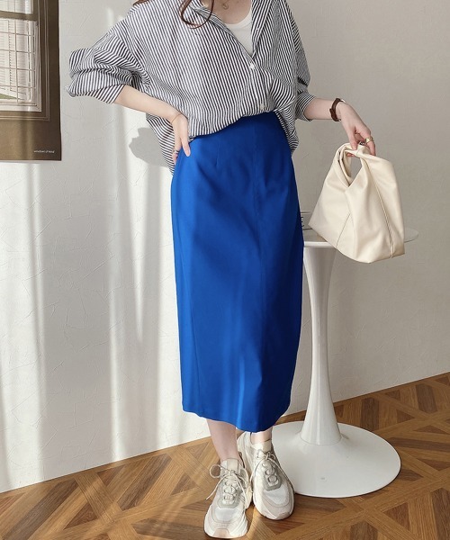 nissen（ニッセン）の「やわらかストレッチ素材　動けるタイトスカート（スカート・レディース・ロイヤルブルー/ブラウン/ライトベージュ/ブラック/ネイビー/マスタード/ブルー/カーキ・L/LL/M/S）」の21枚目の写真