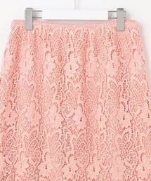 新品タグ付 自由区　洗えるボタニカルレーススカート　カーキ　刺繍　カットワーク 自由区（ジユウク）の「【洗える】ボタニカルレース スカート