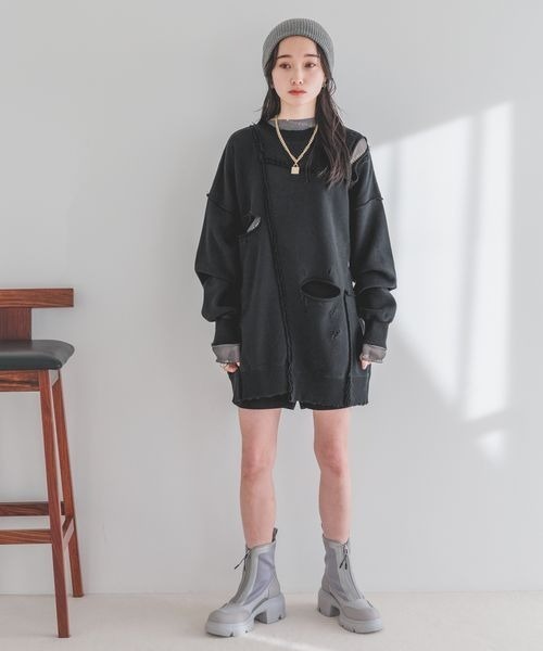 JEANASIS(ジーナシス)の「バイアスロゴシアーLS TEE/104706(Tシャツ/カットソー・レディース・ブラック系その他/グレー系その他/ホワイト系その他/レッド系その他・FREE)」の8枚目の写真