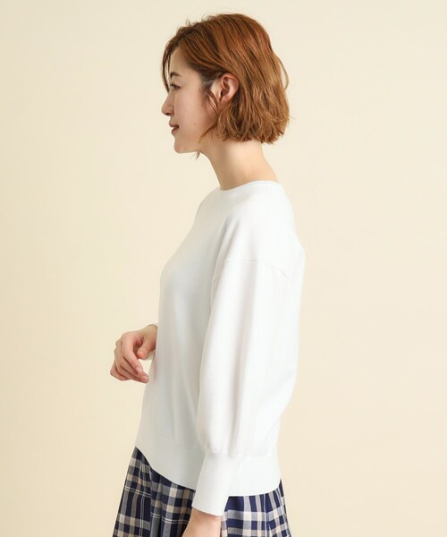 grove（グローブ）の「◆シルクブレンドボリュームスリーブプルオーバー（ニット/セーター・レディース・オフホワイト/ブラック/ライトグレー/ライトイエロー系/サックスブルー・02/03/01/04/05）」の7枚目の写真