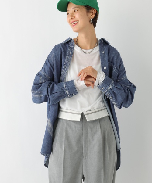 LEPSIM(レプシィム)の「シアーレイヤードロンT 990507(Tシャツ/カットソー・レディース・グレー/ライトグレー/ブルー/オフホワイト/ピンク・FREE)」の7枚目の写真