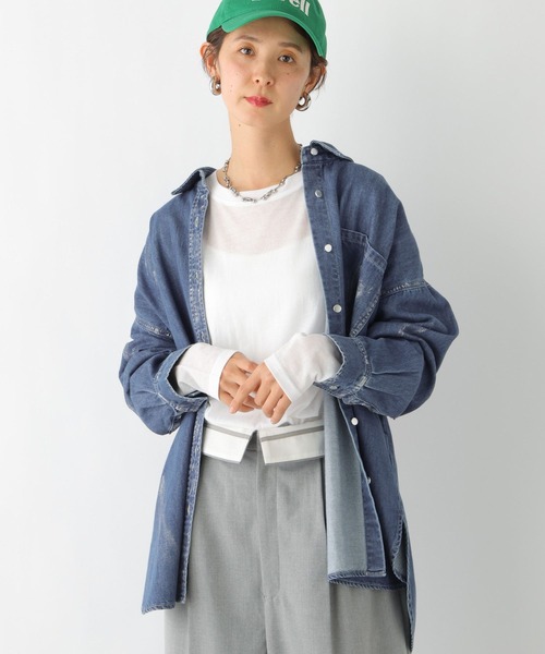 LEPSIM(レプシィム)の「シアーレイヤードロンT 990507(Tシャツ/カットソー・レディース・グレー/ライトグレー/ブルー/オフホワイト/ピンク・FREE)」の8枚目の写真