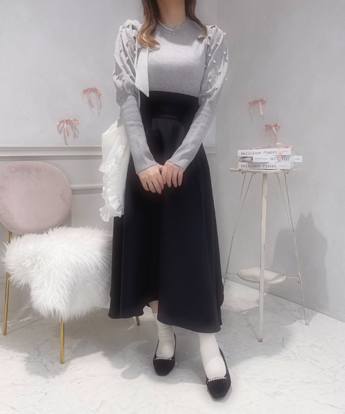 apres jour(アプレジュール)の「French girly collection パールスリーブニットプルオーバー【ZOZOTOWN限定アイテム】(ニット/セーター・レディース・グレー/ピンク/オフホワイト・X-LARGE/フリー)」の9枚目の写真
