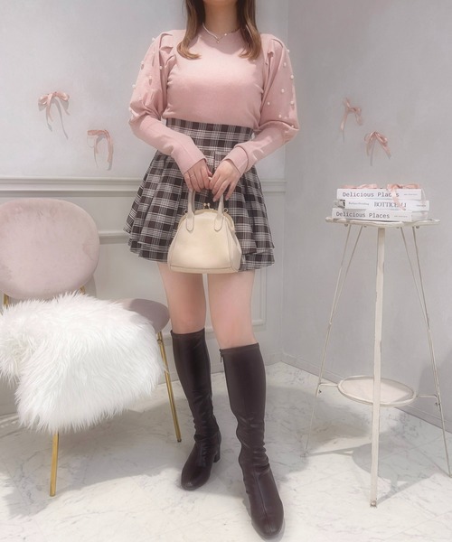 apres jour(アプレジュール)の「French girly collection パールスリーブニットプルオーバー【ZOZOTOWN限定アイテム】(ニット/セーター・レディース・グレー/ピンク/オフホワイト・X-LARGE/フリー)」の4枚目の写真
