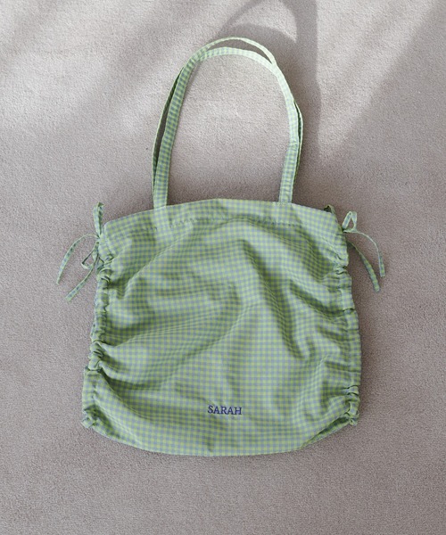 DISCOAT（ディスコート）の「ロゴ刺繍サイドギャザートートバッグ（トートバッグ・レディース・アイボリー/グリーン/ブラック・FREE）」の17枚目の写真