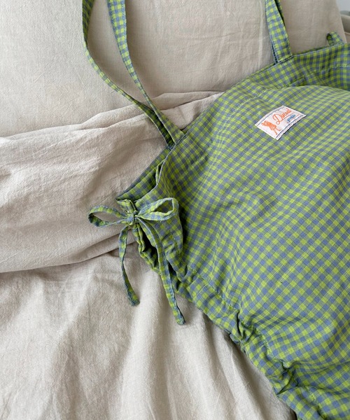 DISCOAT（ディスコート）の「ロゴ刺繍サイドギャザートートバッグ（トートバッグ・レディース・アイボリー/グリーン/ブラック・FREE）」の12枚目の写真