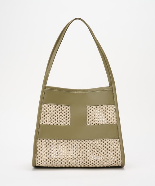 IACUCCI（イアクッチ）の「リーバ RETE PAGLIA（トートバッグ・レディース・ホワイト/カーキ・FREE）」の11枚目の写真