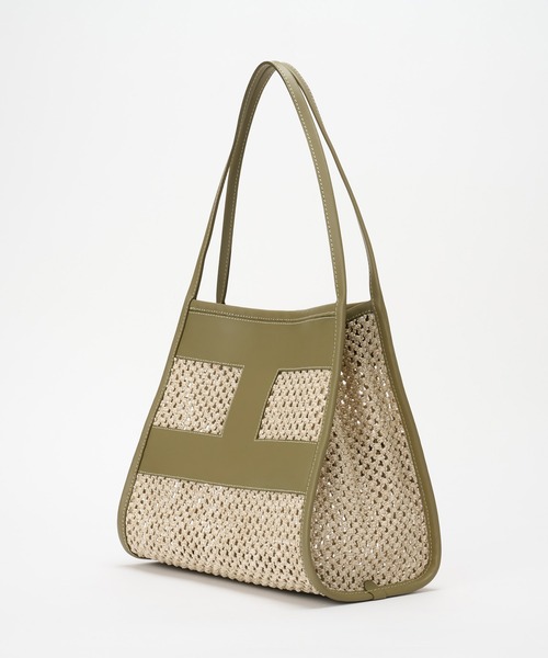 IACUCCI（イアクッチ）の「リーバ RETE PAGLIA（トートバッグ・レディース・ホワイト/カーキ・FREE）」の10枚目の写真