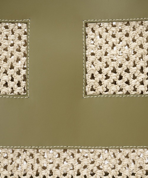 IACUCCI（イアクッチ）の「リーバ RETE PAGLIA（トートバッグ・レディース・ホワイト/カーキ・FREE）」の8枚目の写真