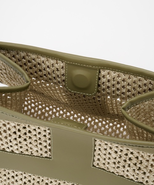 IACUCCI（イアクッチ）の「リーバ RETE PAGLIA（トートバッグ・レディース・ホワイト/カーキ・FREE）」の5枚目の写真