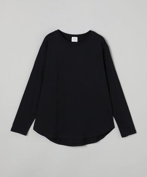coen(コーエン)の「ラウンドヘムロングスリーブカットソー(Tシャツ/カットソー・レディース・ブラック/オフホワイト・M/L)」の2枚目の写真