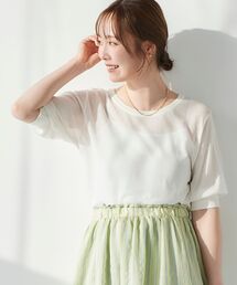 ウォッシャブルクルーネックシアーニット