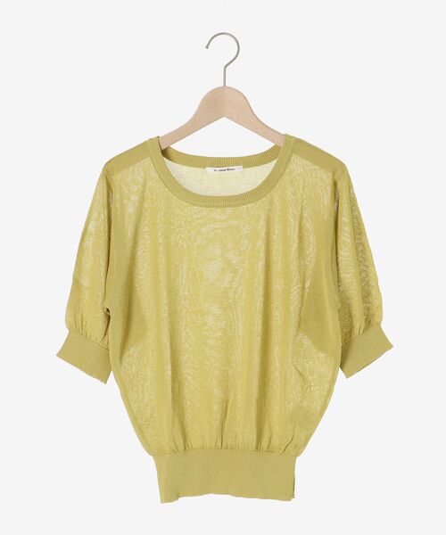 le.coeur blanc（ルクールブラン）の「ウォッシャブルクルーネックシアーニット（ニット/セーター・レディース・ブルー/イエロー/ブラック/オフホワイト・38）」の5枚目の写真